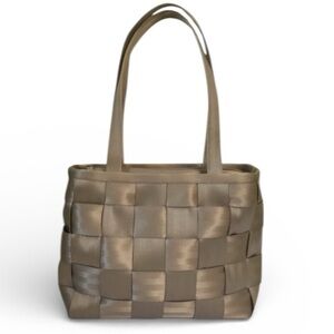 Harveys Seatbelt Original Satchel Tote Bag Shoulder Zip Handbag Purse Beige Tan
